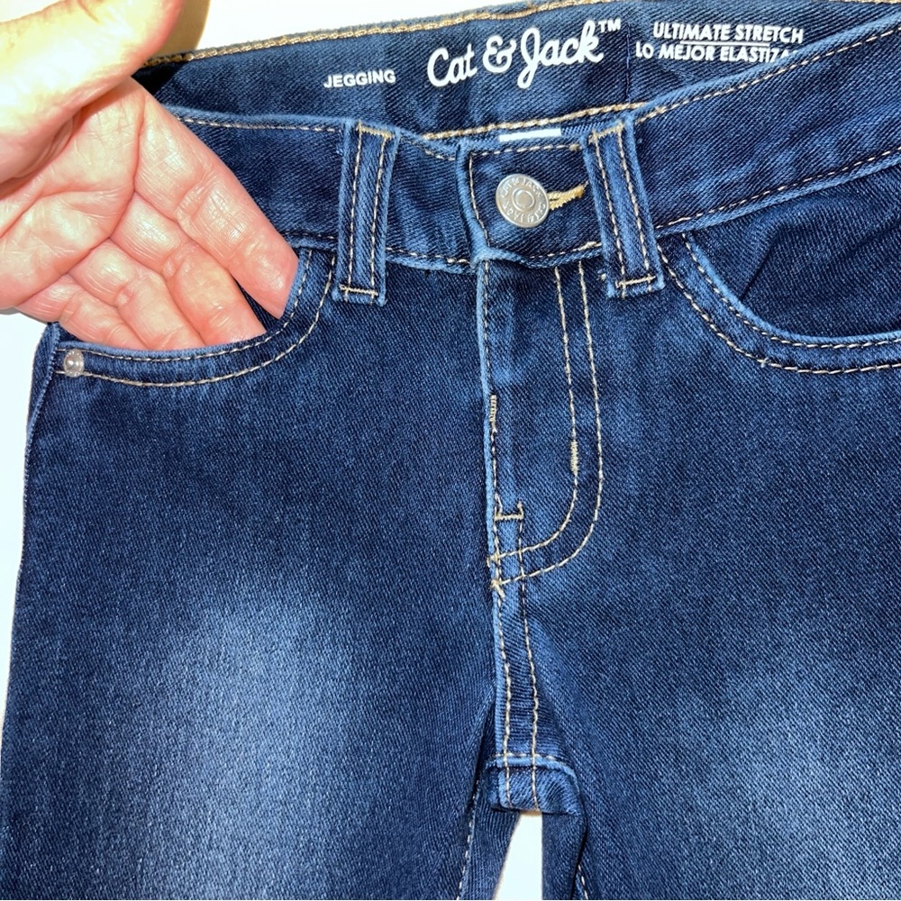 Cat & Jack Dark Blue‎ Ultimate Stretch Jeggings 4T - Picture 4 of 14